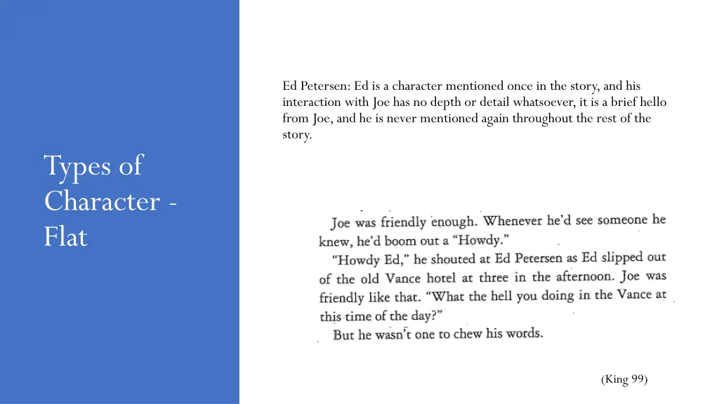 ed petersen ed is a character mentioned once