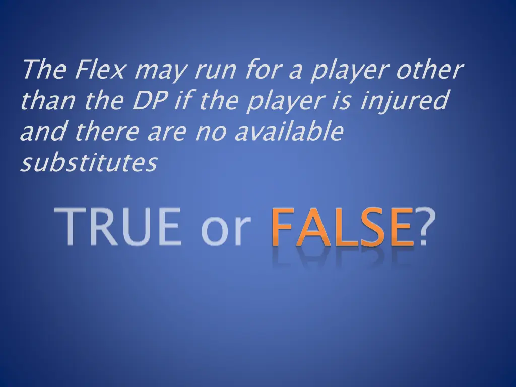 the flex may run for a player other than