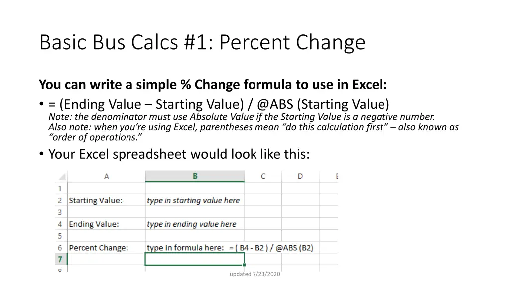 basic bus calcs 1 percent change 2