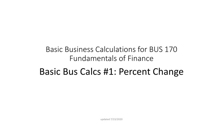 basic business calculations