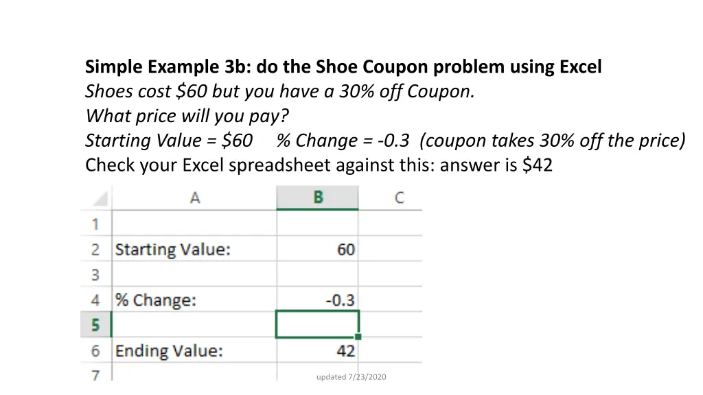 simple example 3b do the shoe coupon problem