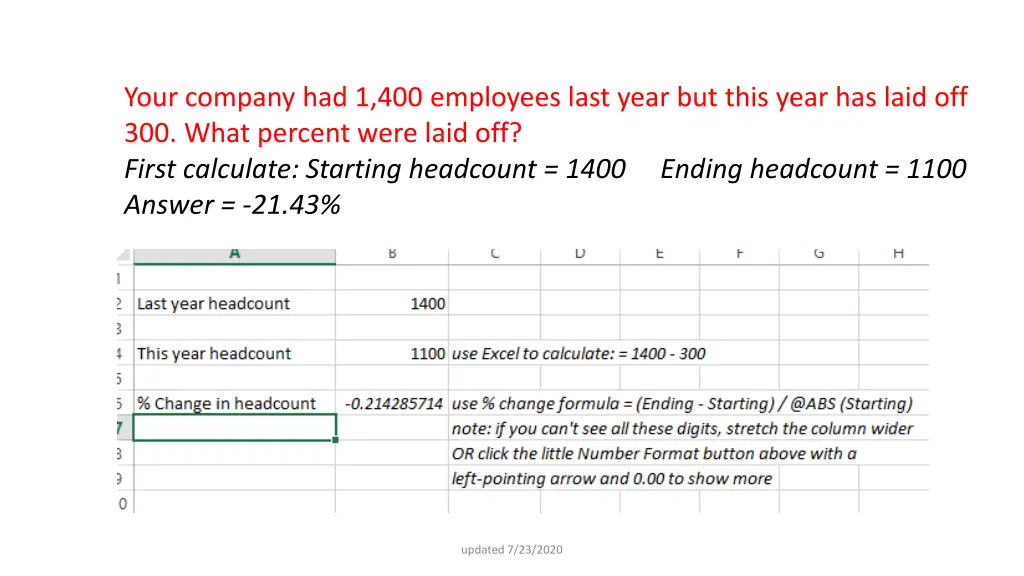 your company had 1 400 employees last year 1