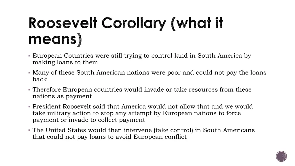 roosevelt corollary what it means