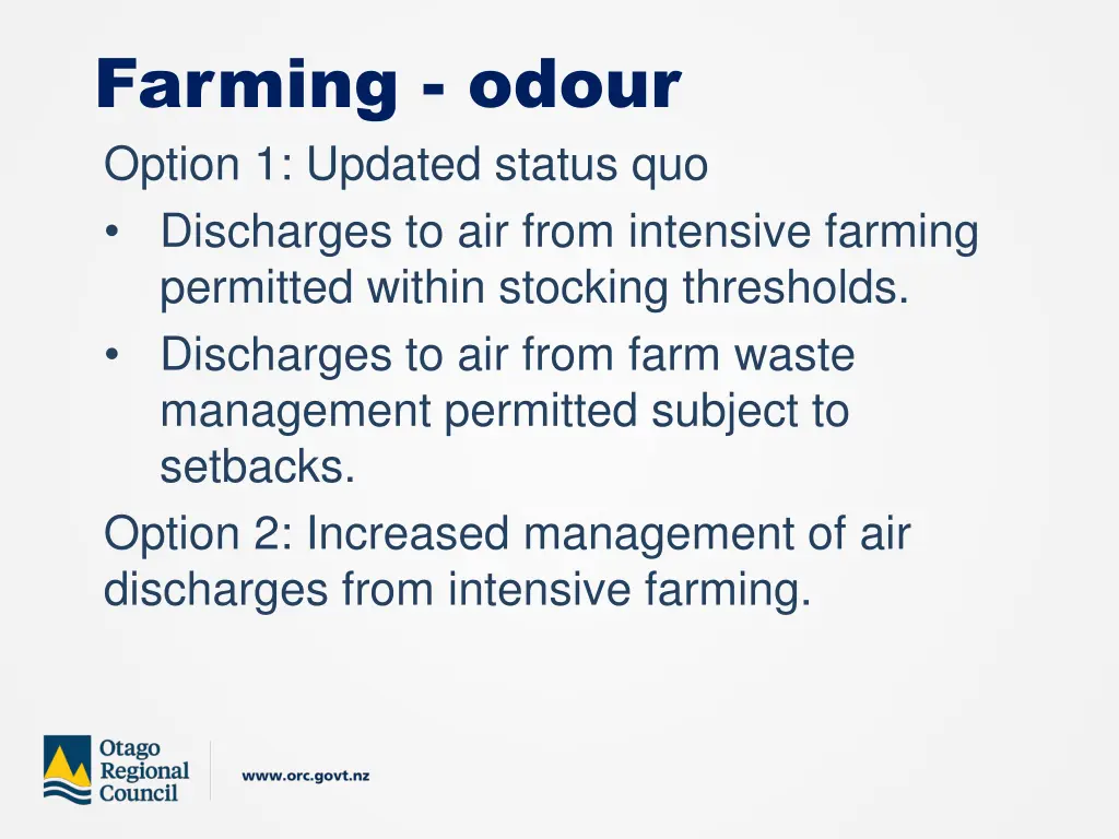farming odour option 1 updated status