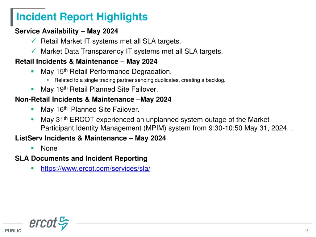 incident report highlights