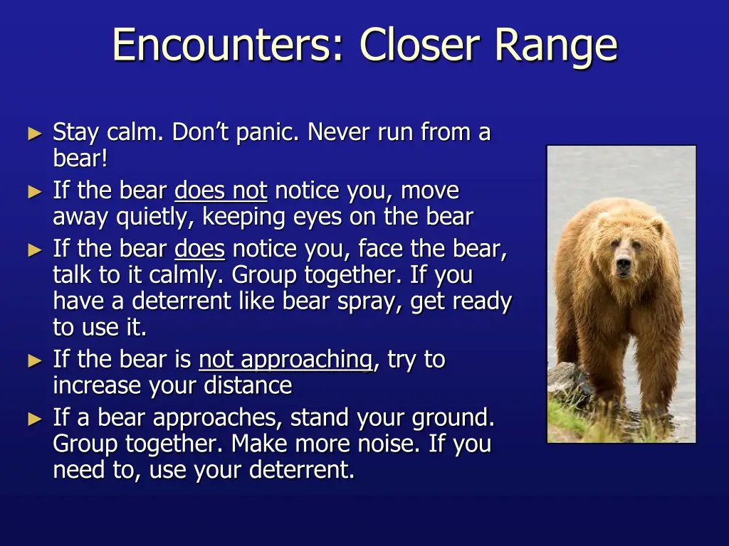 encounters closer range