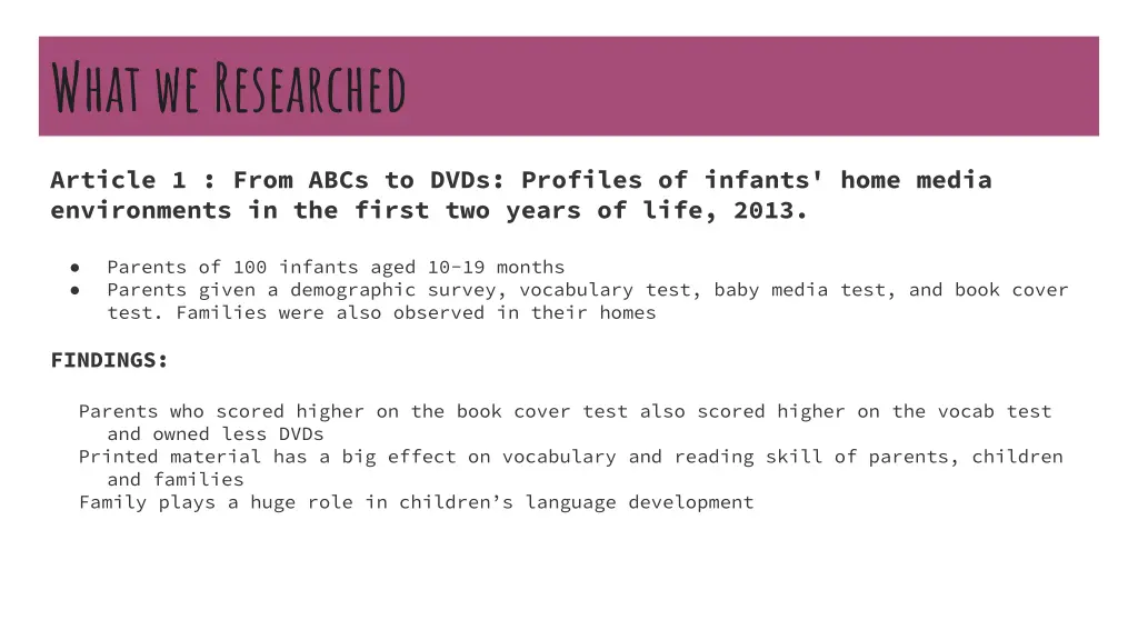 what we researched
