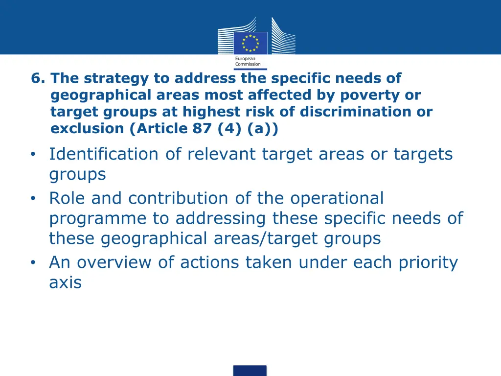 6 the strategy to address the specific needs