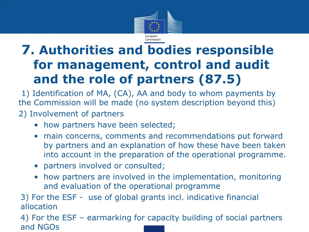 7 authorities and bodies responsible