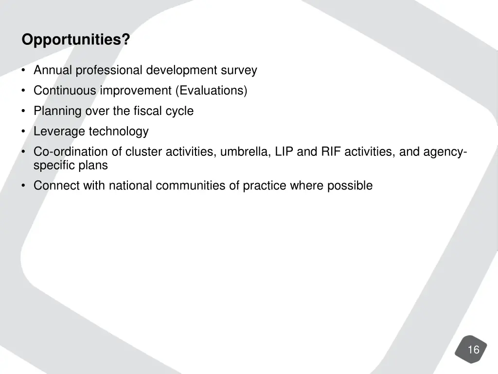 opportunities