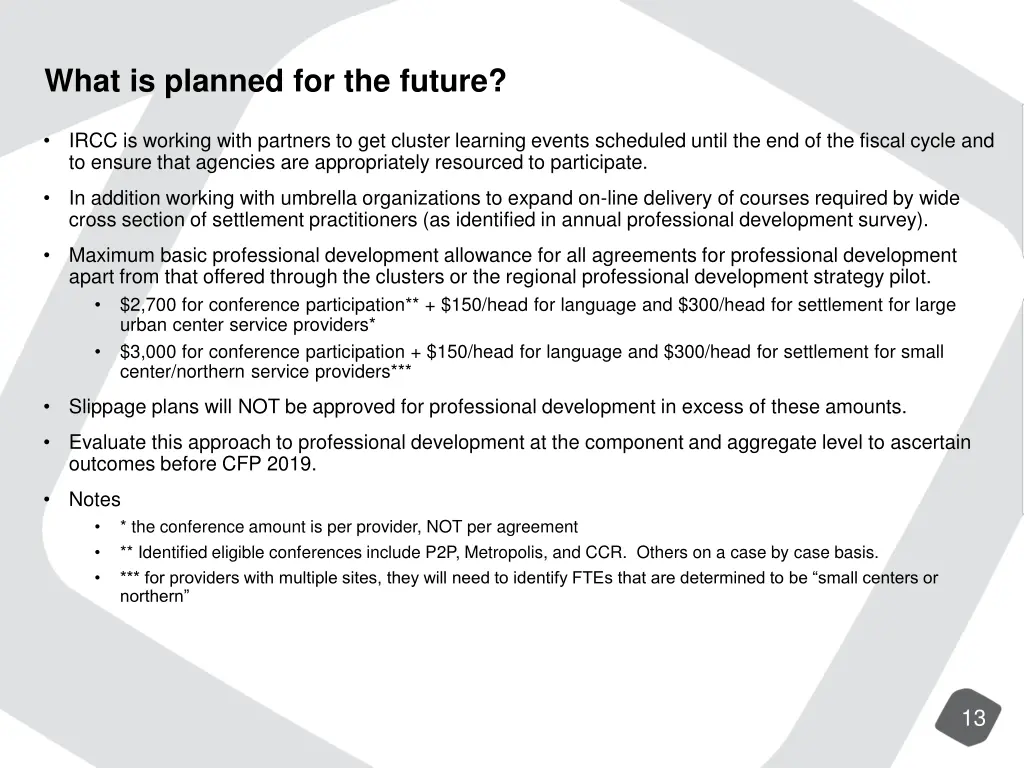 what is planned for the future 1