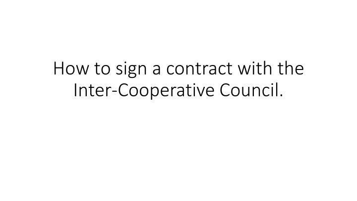 how to sign a contract with the inter cooperative