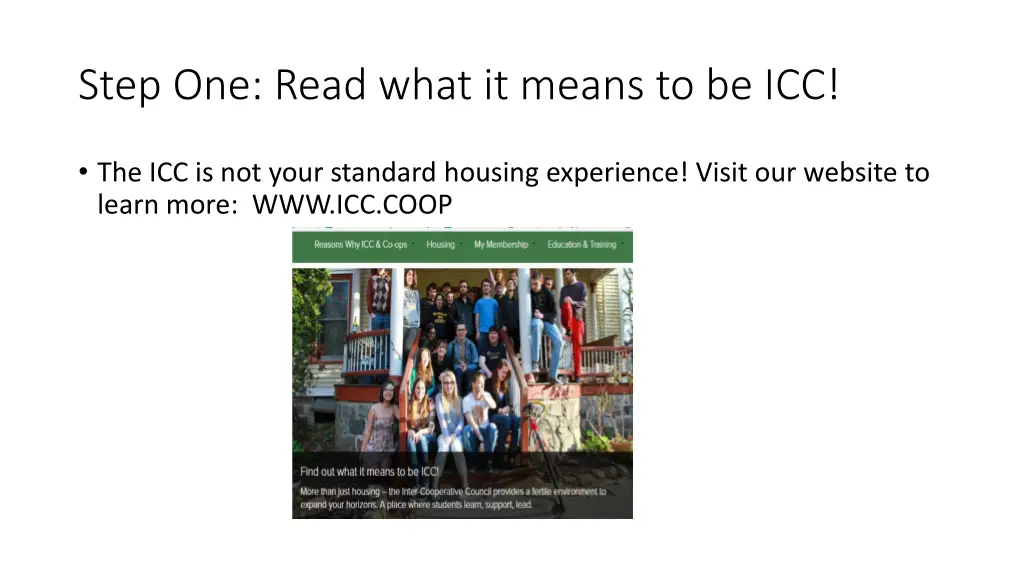 step one read what it means to be icc