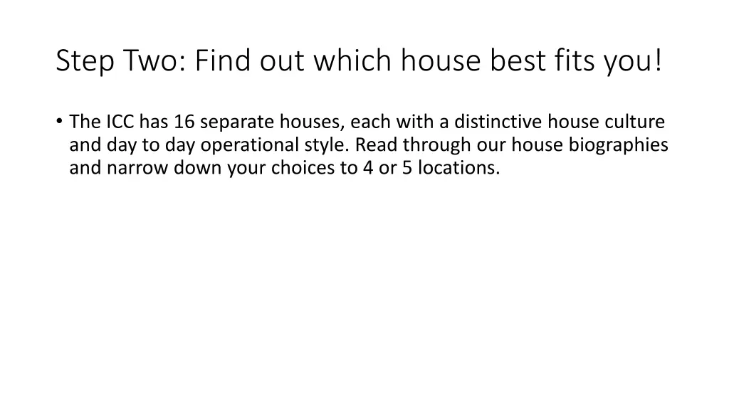 step two find out which house best fits you