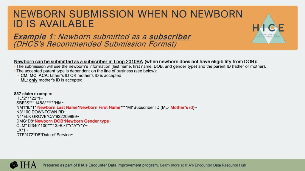 newborn submission when no newborn