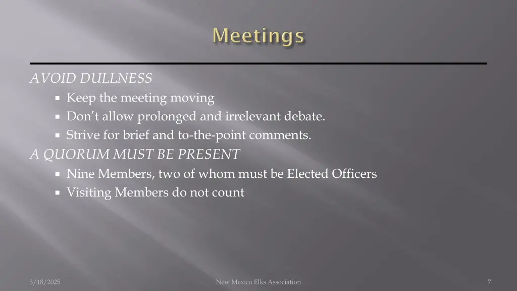 avoid dullness keep the meeting moving