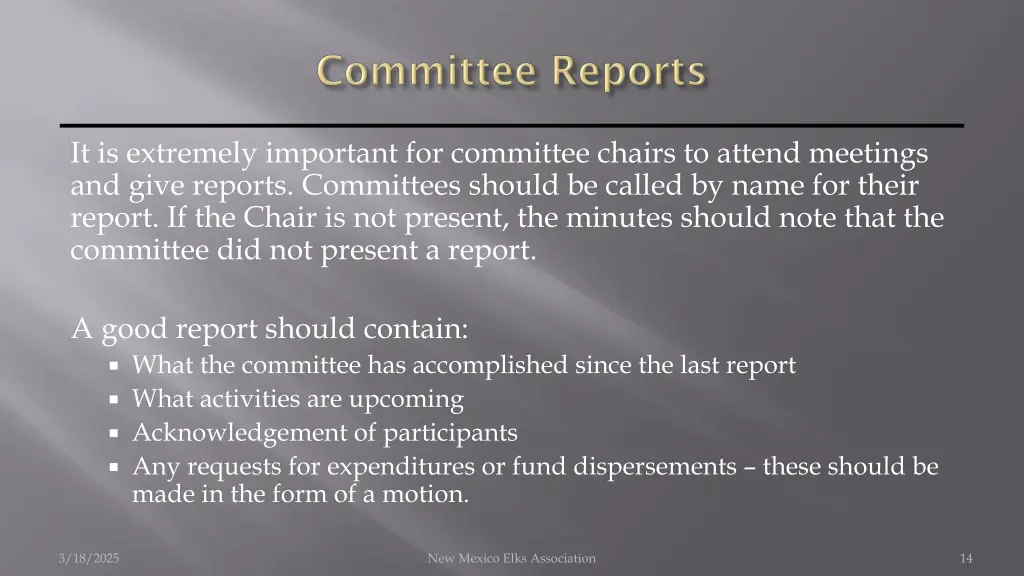 it is extremely important for committee chairs