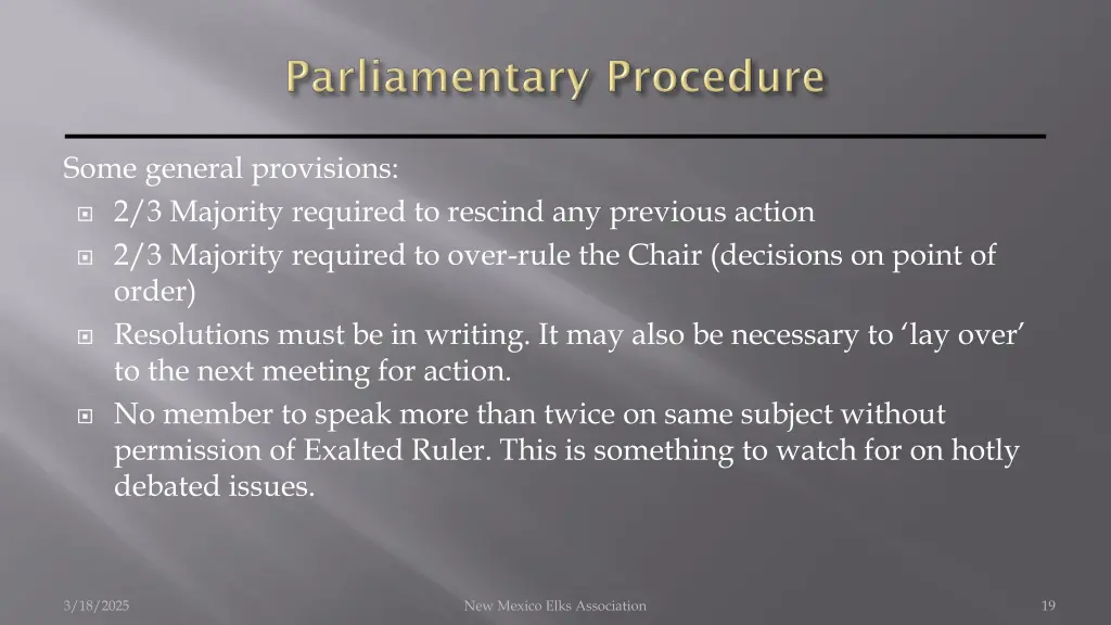 some general provisions 2 3 majority required