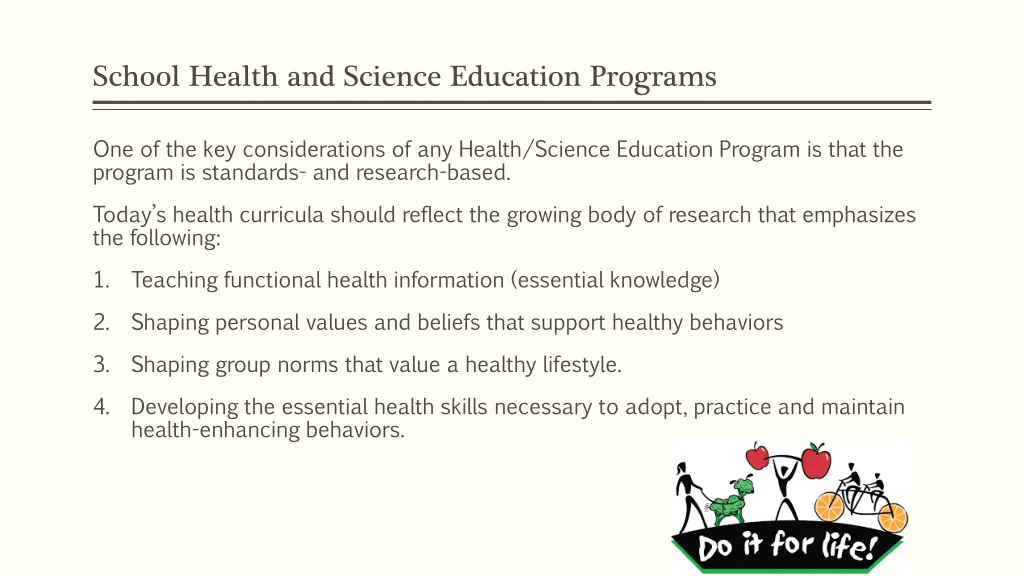 school health and science education programs 1