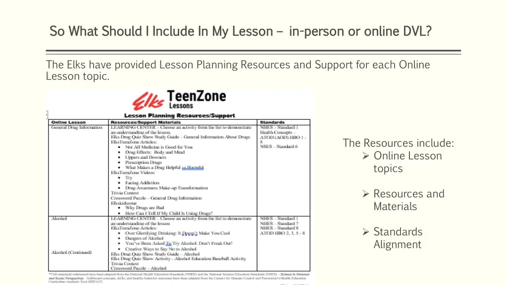 so what should i include in my lesson so what