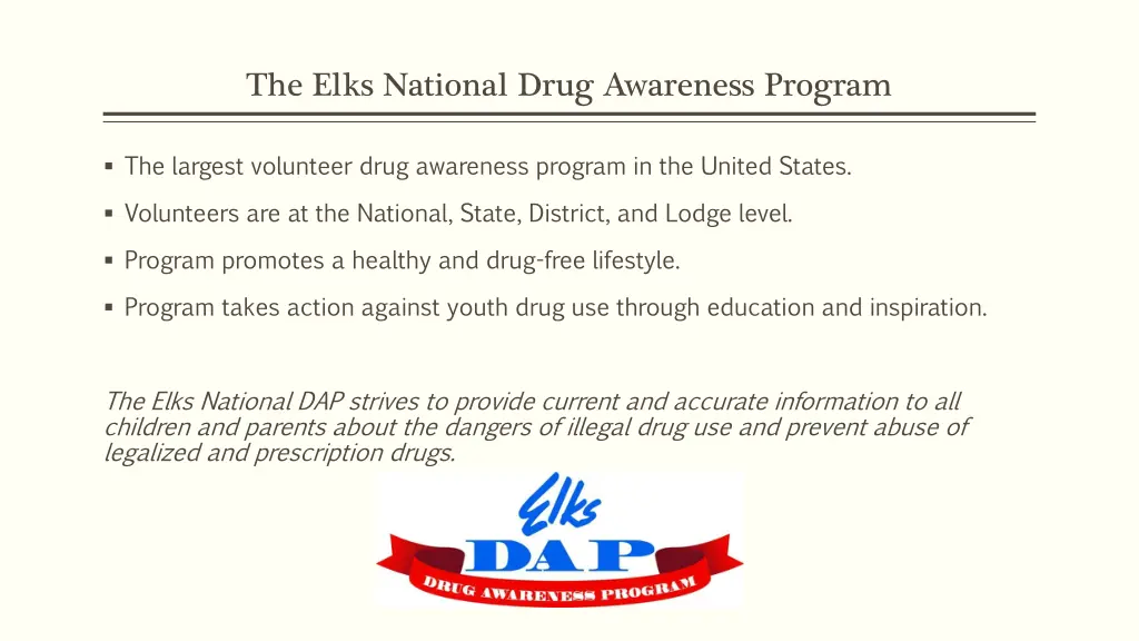 the elks national drug awareness program