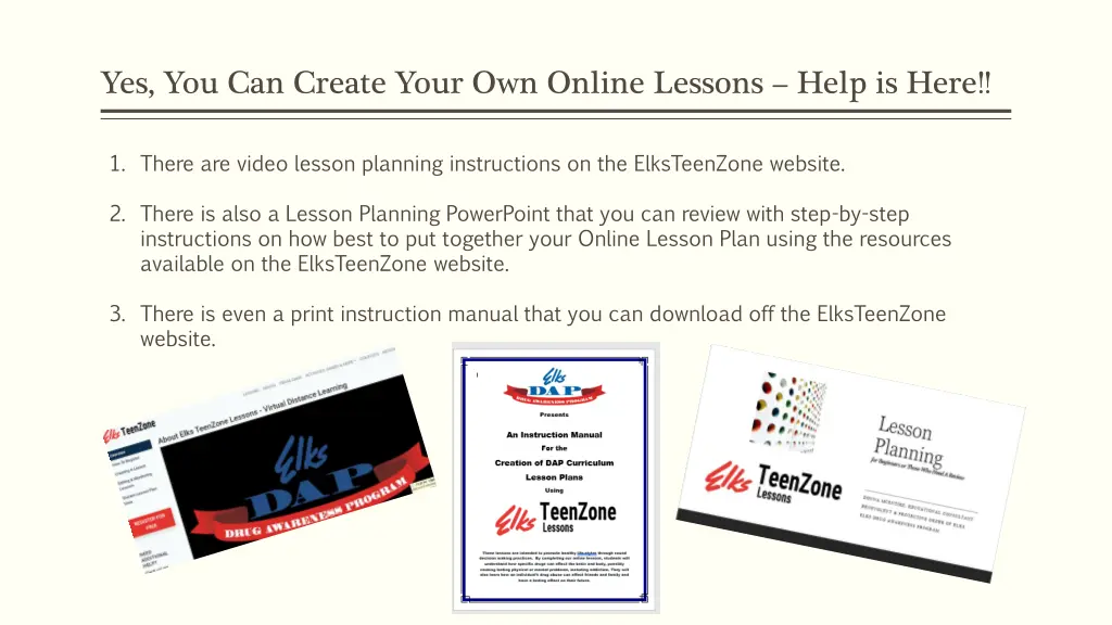 yes you can create your own online lessons help