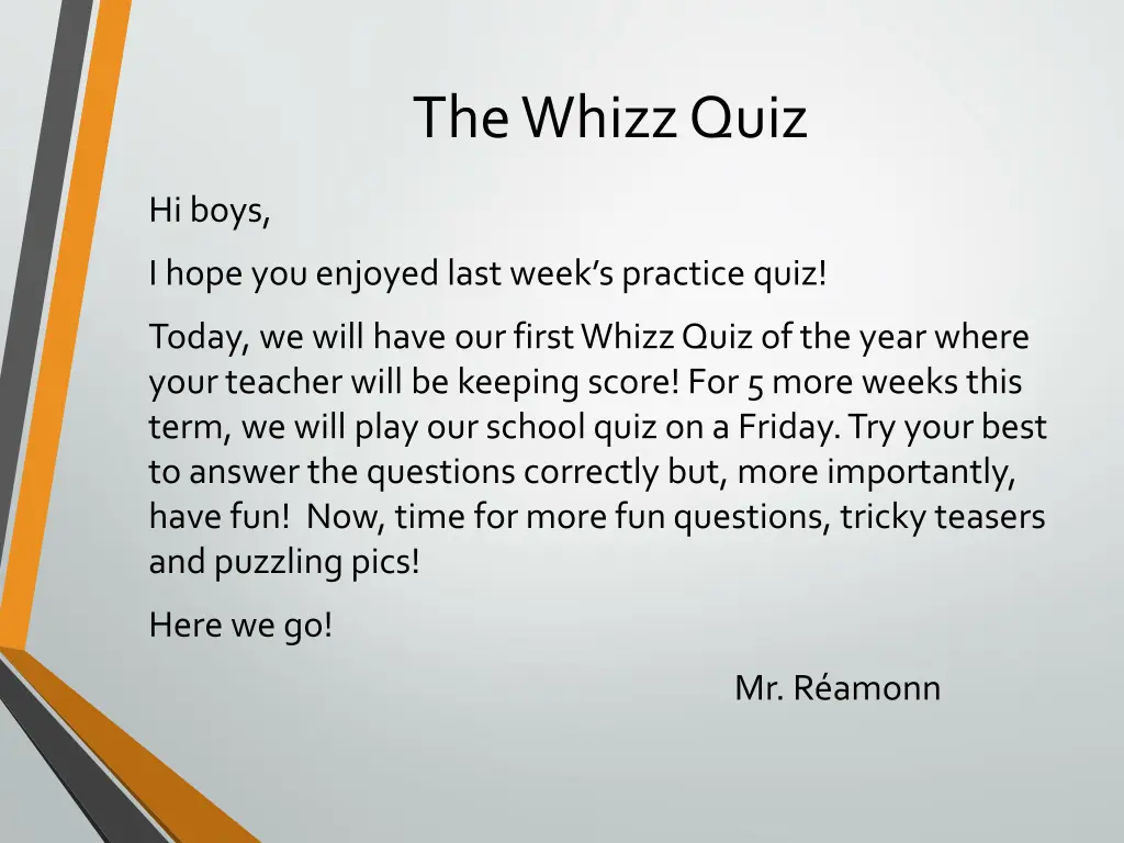 the whizz quiz 1