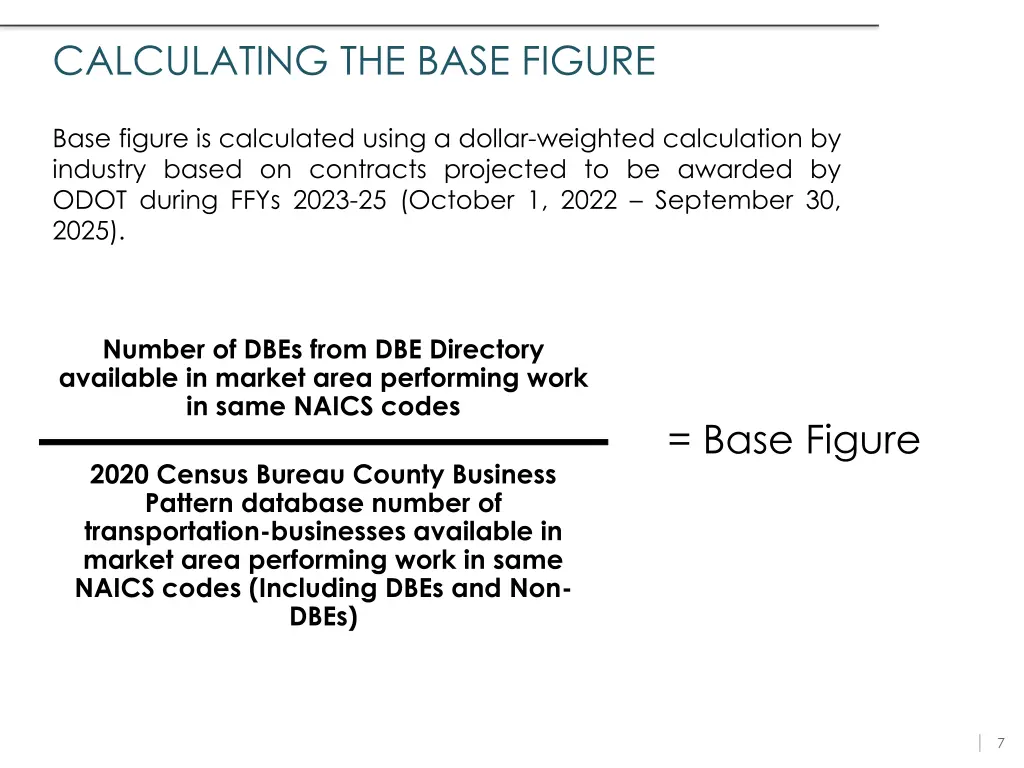 calculating the base figure