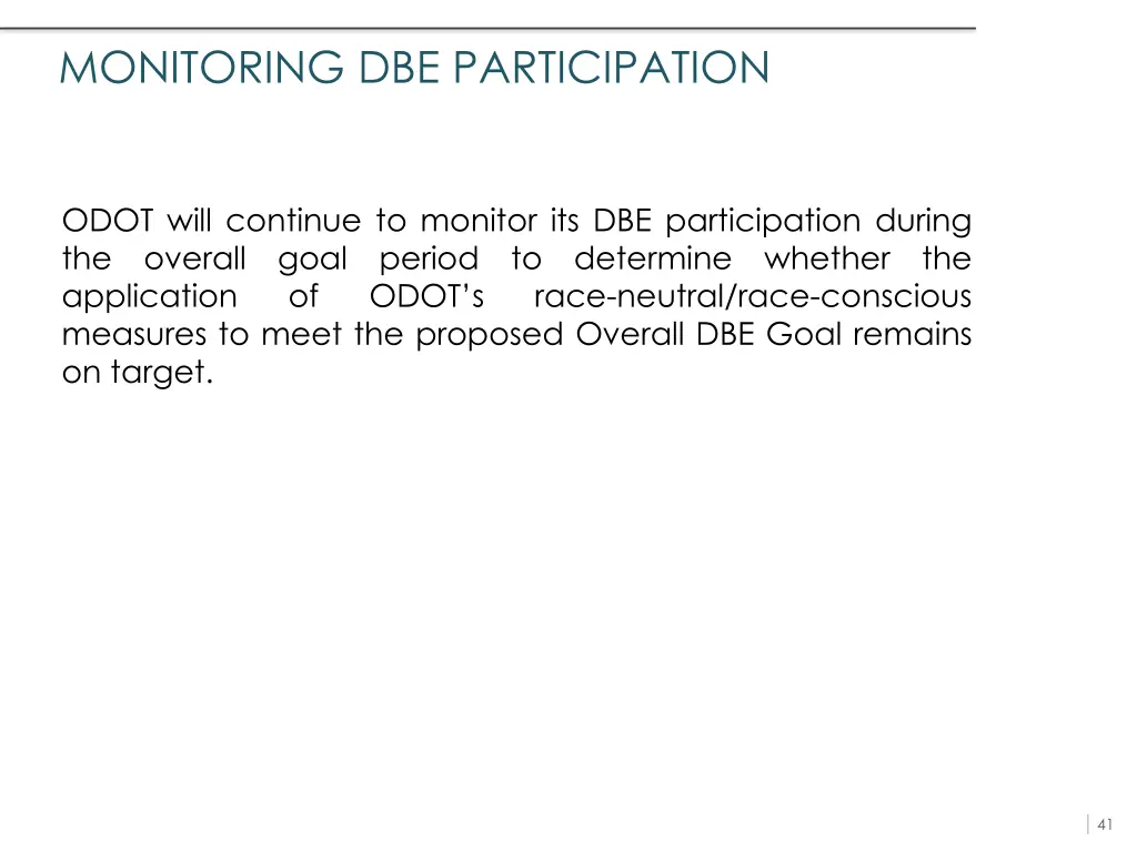 monitoring dbe participation