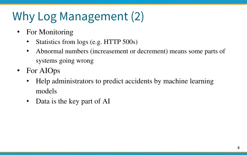 why log management 2 for monitoring statistics