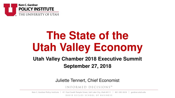 the state of the utah valley economy utah valley