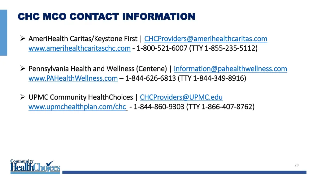 chc mco contact information chc mco contact