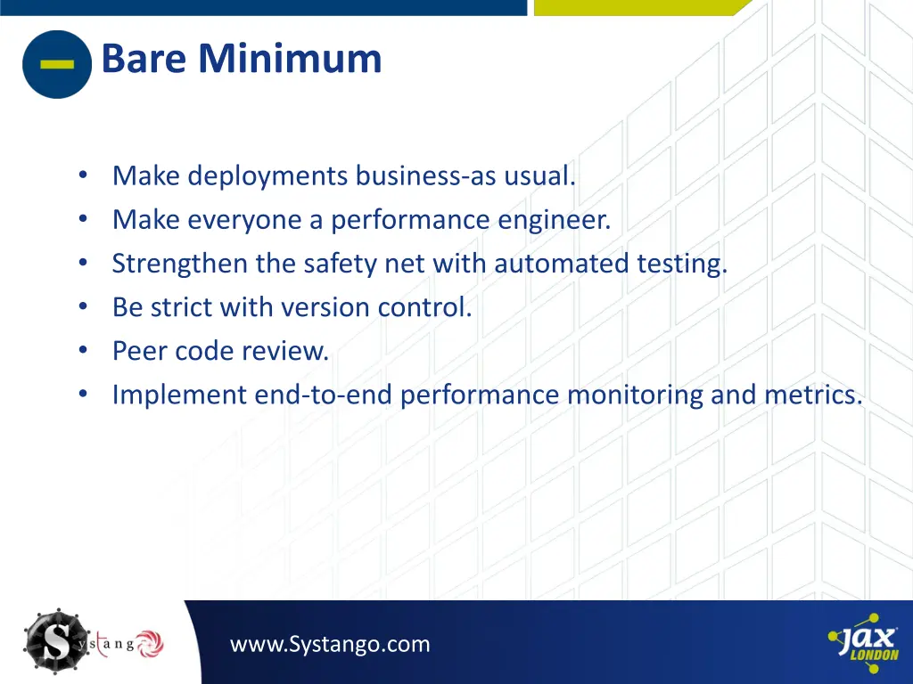 bare minimum
