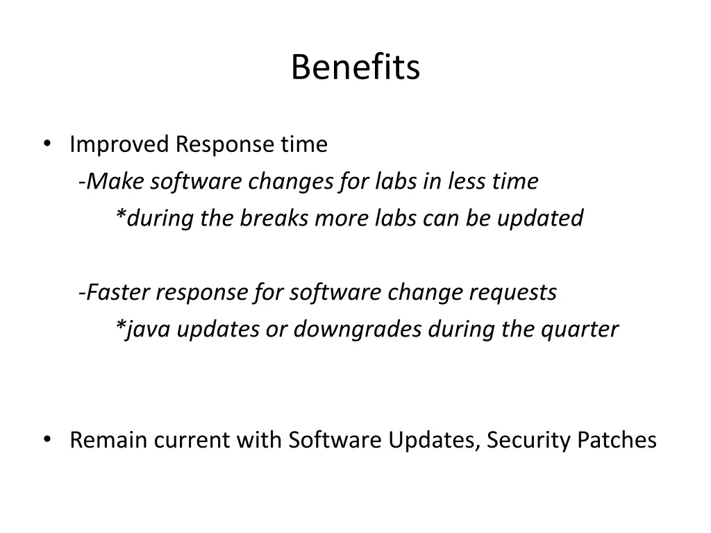 benefits