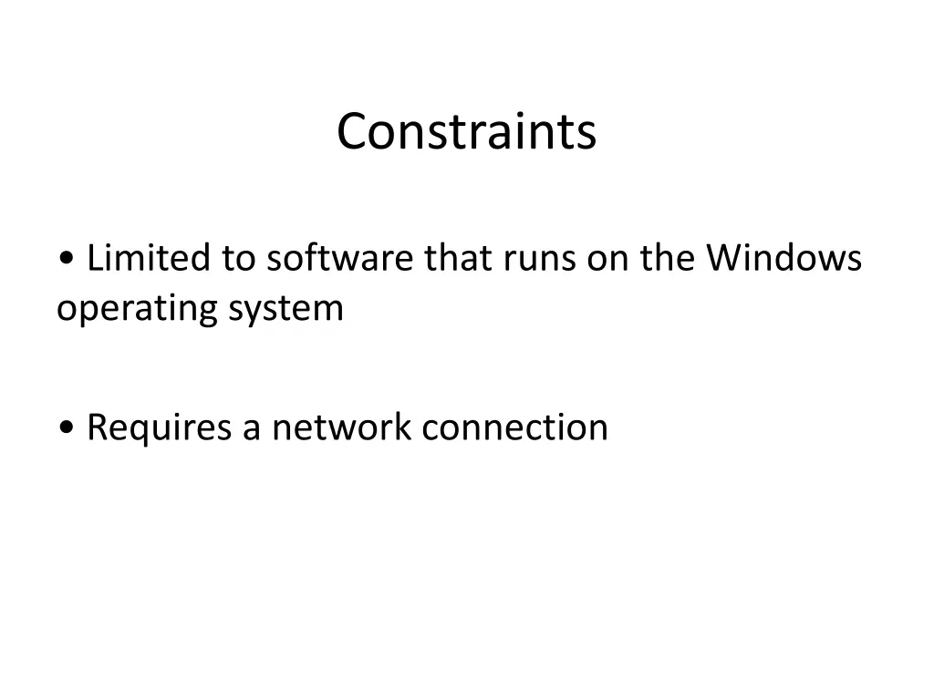 constraints