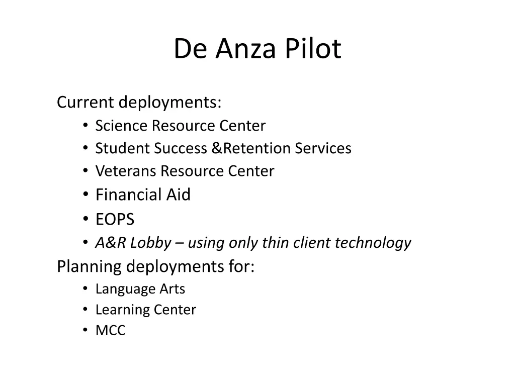 de anza pilot