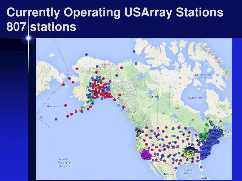 currently operating usarray stations 807 stations