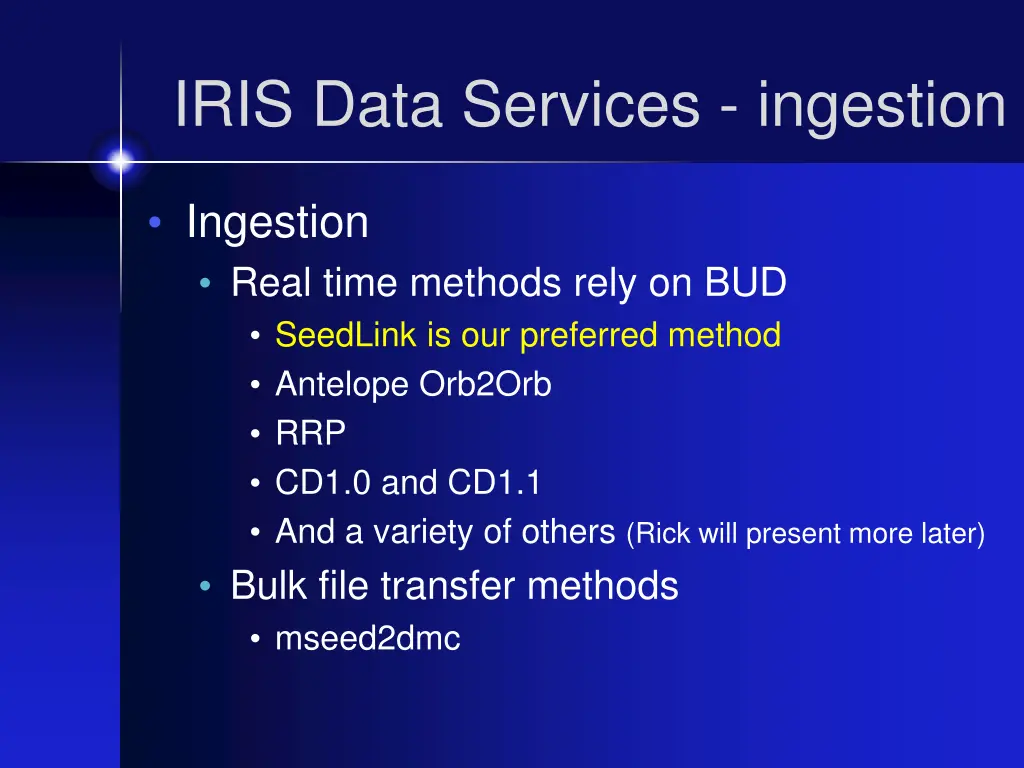 iris data services ingestion