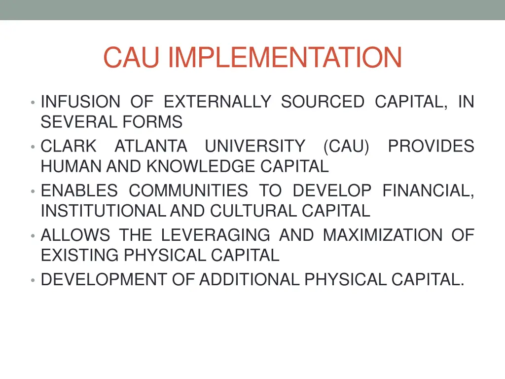 cau implementation 1