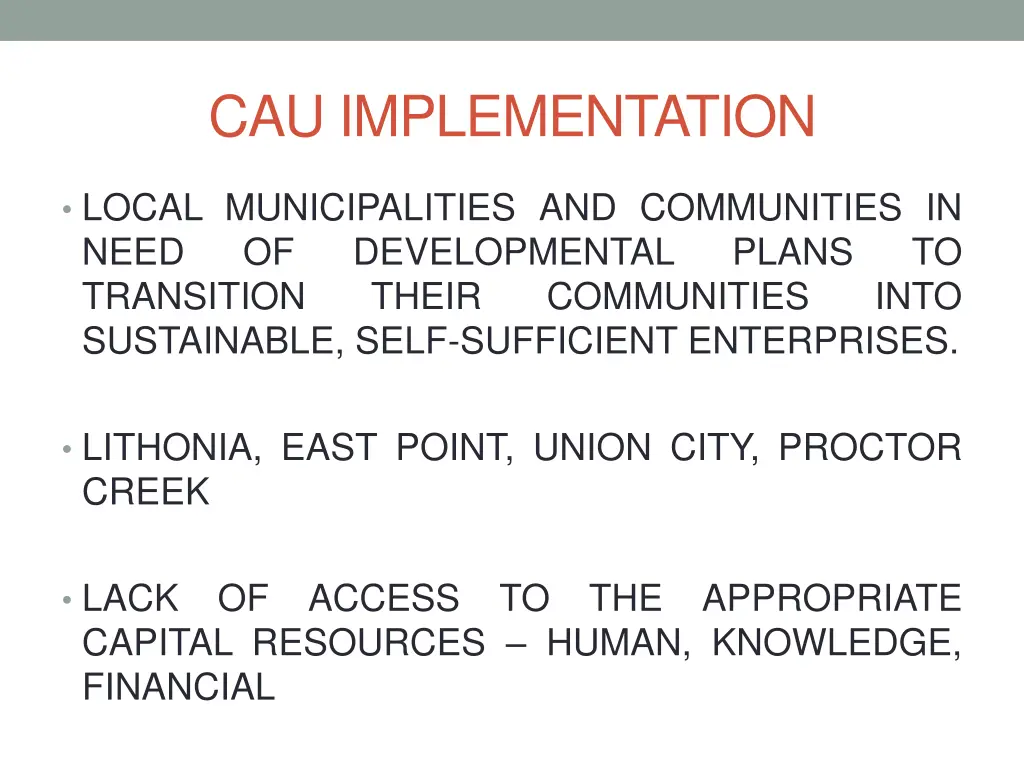 cau implementation