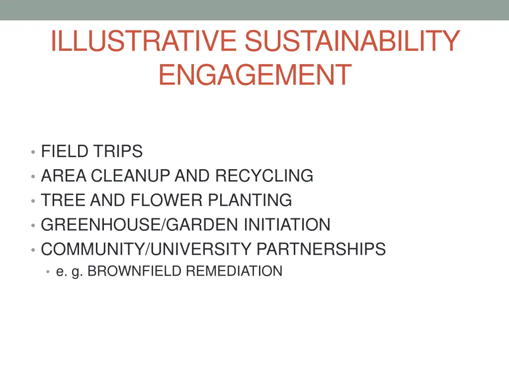 illustrative sustainability engagement
