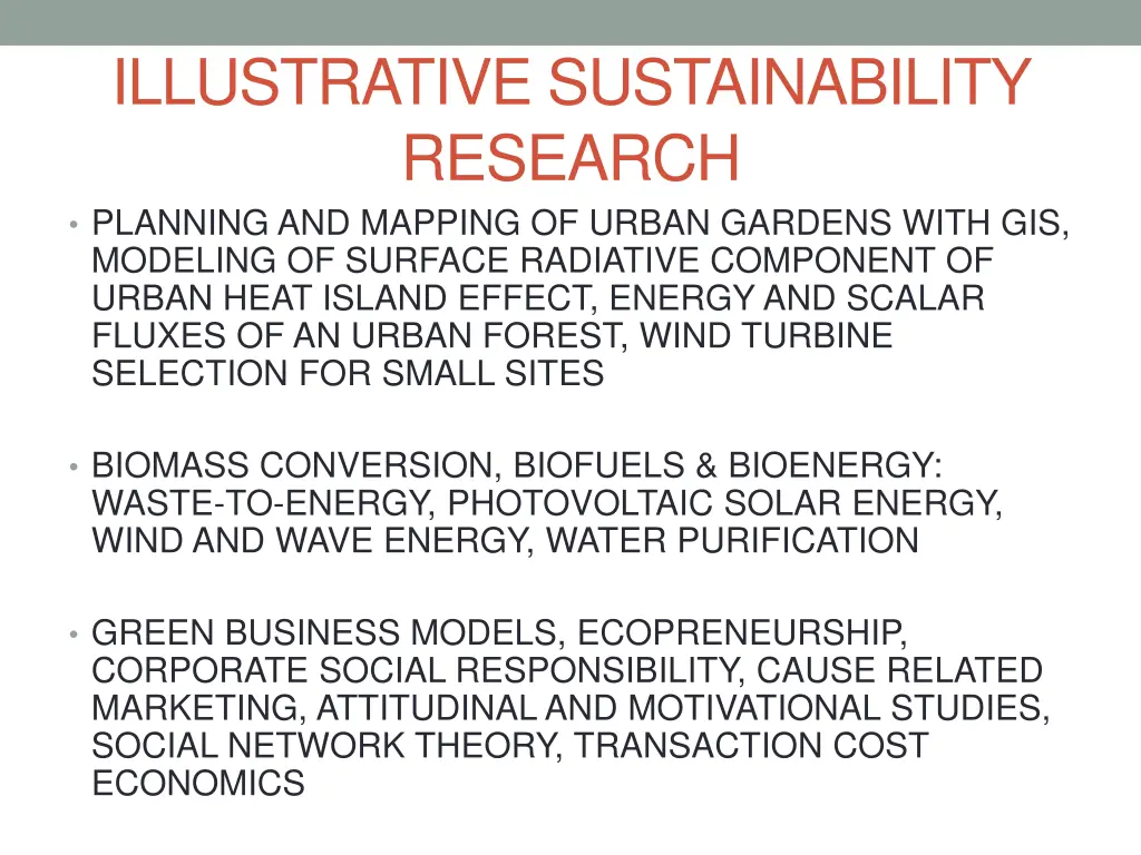 illustrative sustainability research planning