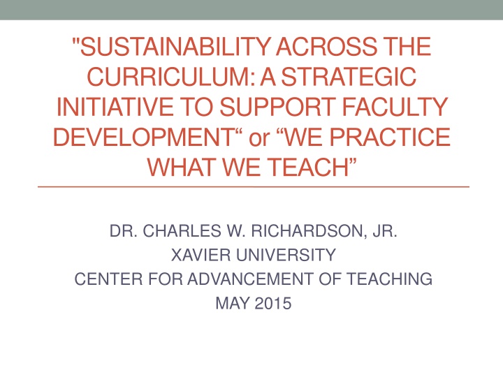 sustainability across the curriculum a strategic