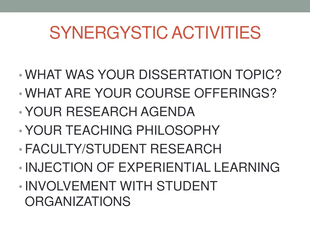 synergystic activities 1