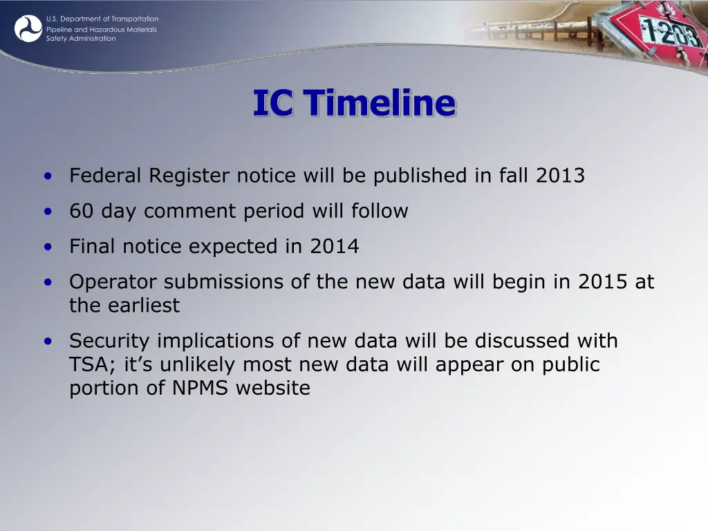 u s department of transportation pipeline 6