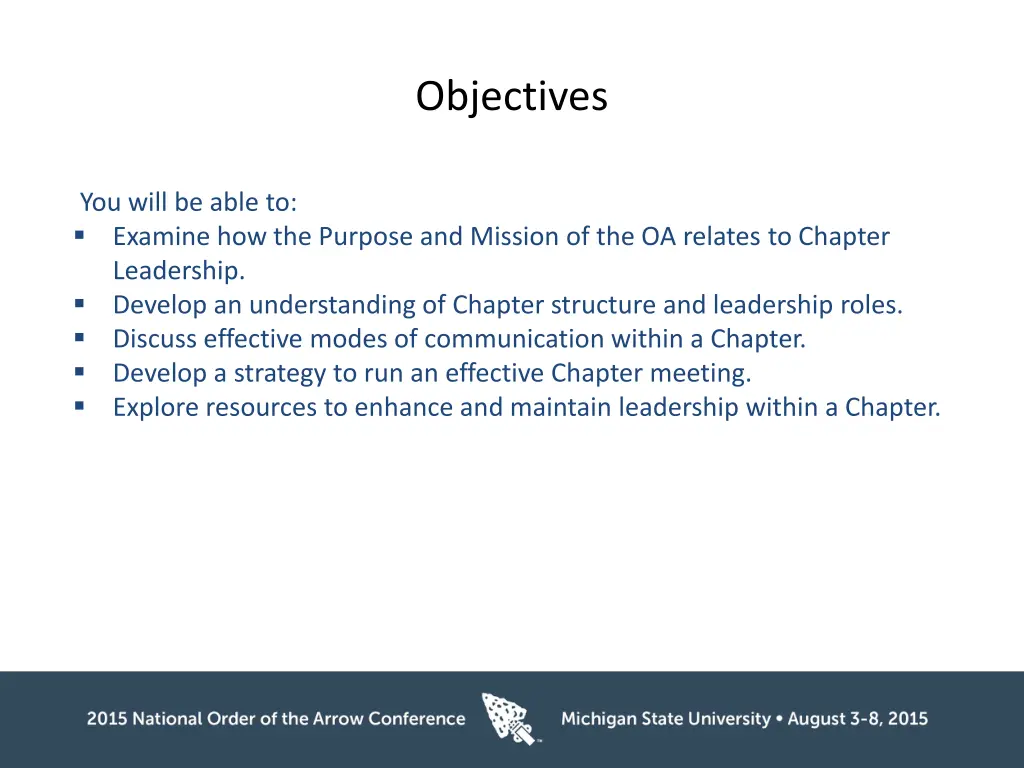 objectives