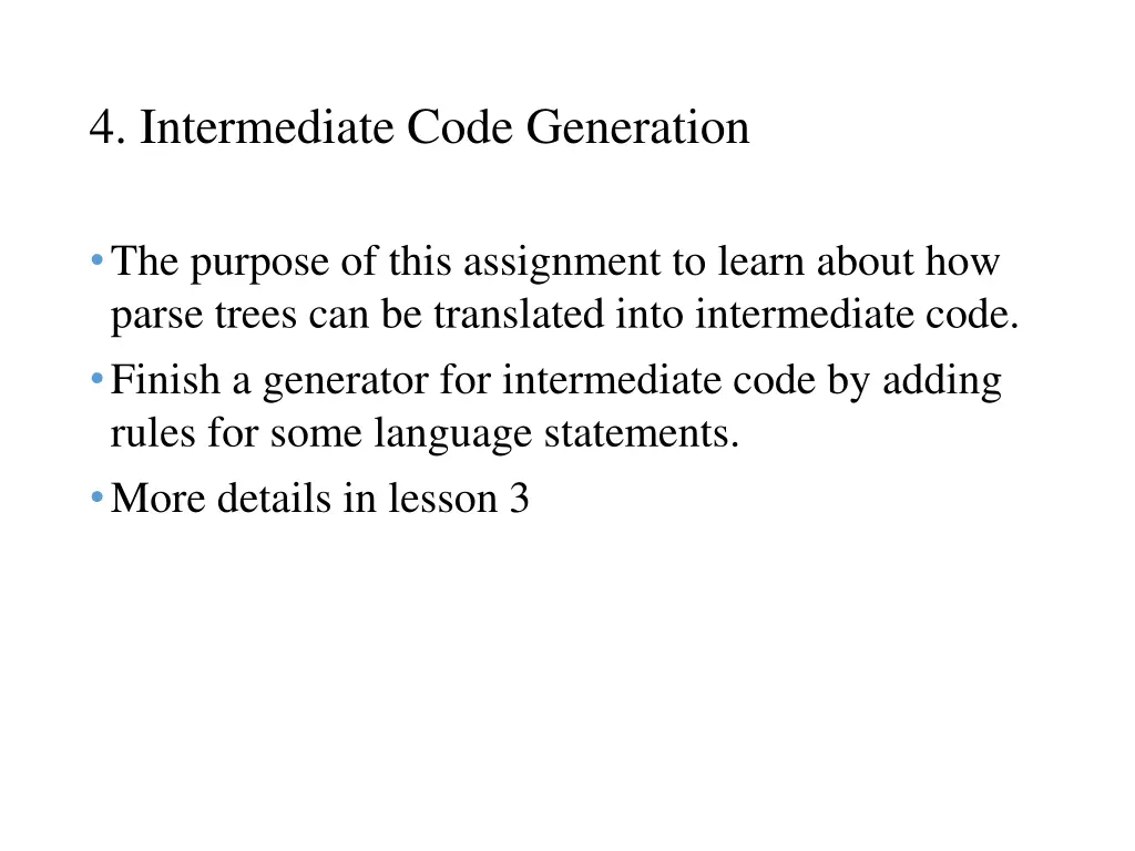 4 intermediate code generation