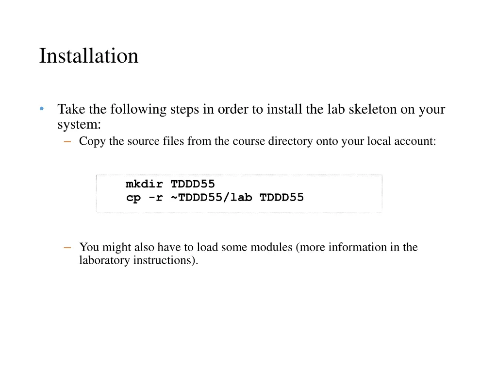 installation