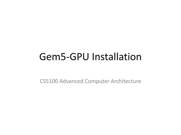 gem5 gpu installation