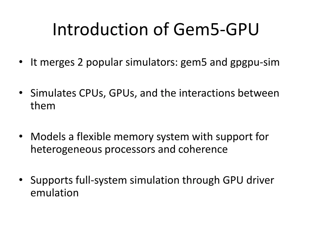 introduction of gem5 gpu